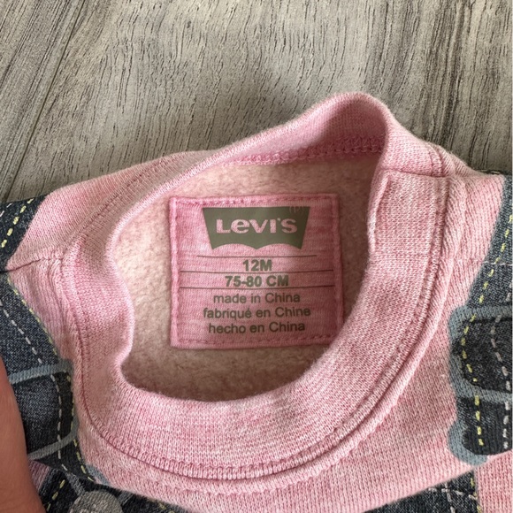 NWT Levis pink and blue jean looking dress. Size 12 months- - Picture 9 of 9